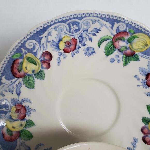 Royal Doulton Pomeroy Tea Cup Saucer Set Multicolor Fruit 1934-1958 Discontinued - Picture 10 of 11